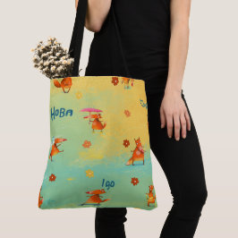 Handgemaakte Waterverf illustratie Funny Fox Tote Bag