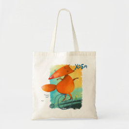 Handgemaakte Waterverf illustratie Funny Fox Tote Bag