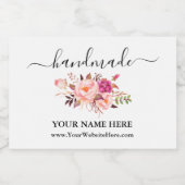 Handgemaakte Waterverf Roze Florence Etiket (Enkel label)