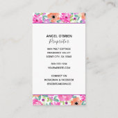 Handgemaakte Wax smelt Waterverf Bloemen Verticaal Visitekaartje (Achterkant)