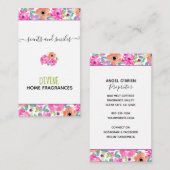 Handgemaakte Wax smelt Waterverf Bloemen Verticaal Visitekaartje (Voorkant / Achterkant)