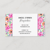 handgemaakte wax smelt Waterverf Floral Visitekaartje (Achterkant)