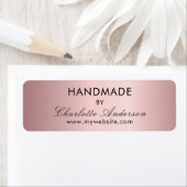 Handgemaakte wazige roze met naam etiket (Insitu)