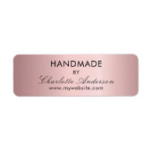 Handgemaakte wazige roze met naam etiket (Voorkant)