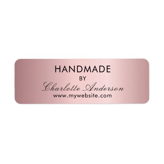 Handgemaakte wazige roze met naam etiket (Voorkant)