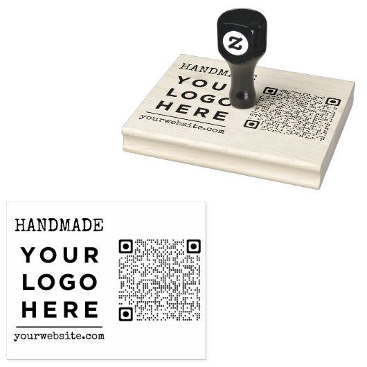Handgemaakte website Business Logo Qr Code Custom Rubberstempel (Gestempeld)