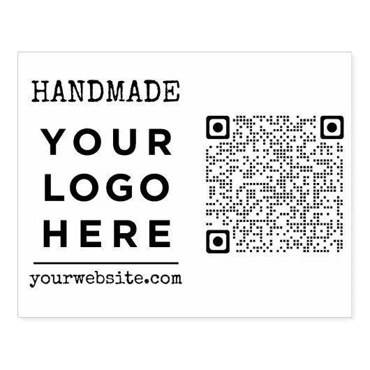 Handgemaakte website Business Logo Qr Code Custom Rubberstempel (Afrduk)