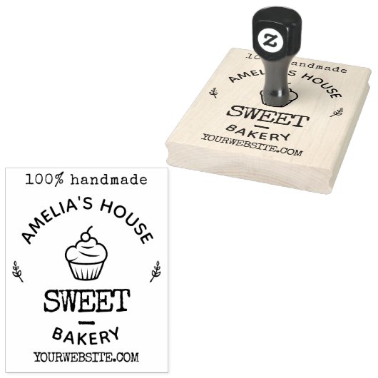 Handgemaakte website Cute Business Logo Custom Rubberstempel (Gestempeld)