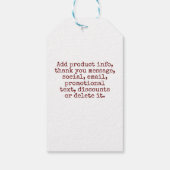 Handgemaakte website Je zakelijke Logo Aangepast p Cadeaulabel (Achterkant)