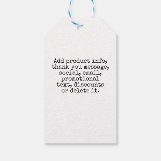 Handgemaakte website Je zakelijke Logo Aangepast p Cadeaulabel (Achterkant)