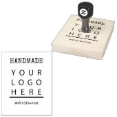 Handgemaakte website Uw bedrijf Logo Wood Art Stam Rubberstempel (Gestempeld)