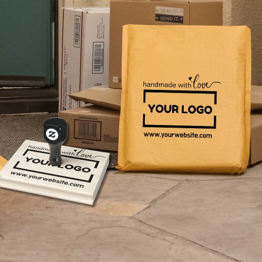Handgemaakte Website Uw Bedrijfs Logo Aangepast Ru Rubberstempel