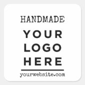 Handgemaakte website Uw zakelijke Logo Vierkante Sticker (Voorkant)