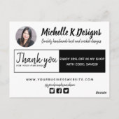 Handgemaakte winkel verpakkingsinzet collage + cou briefkaart (Achterkant)