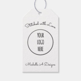 Handgemaakte winkel voor naaien / borduuren met lo cadeaulabel