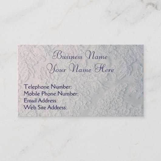 Handgemaakte Witte Kant-effect Visitekaartjes (Voorkant)