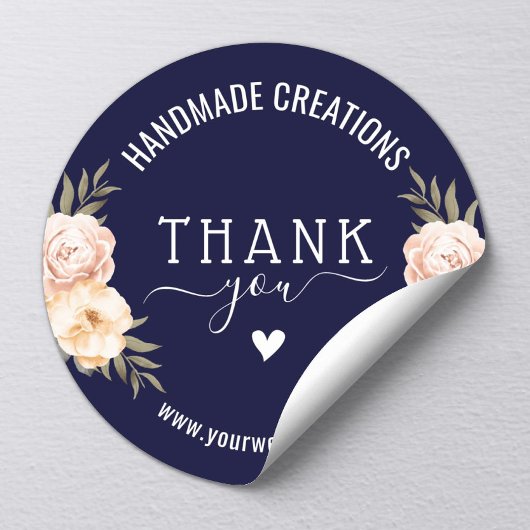 Handgemaakte zakelijke dank aan de legant Floral N Ronde Sticker