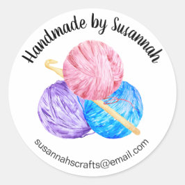 Handgemaakte zakelijke haak ronde sticker