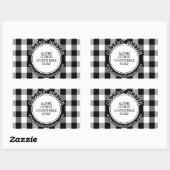 Handgemaakte zeep B&W houthakker Plaid Productetik Rechthoekige Sticker (Vel)