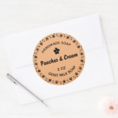Handgemaakte zeep bloem krans aangepaste perzik ronde sticker (Envelop)