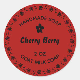 Handgemaakte Zeep Bloem Krans Custom Cherry Berry Ronde Sticker