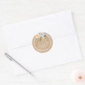 Handgemaakte Zeep Bloemen Rustiek Kraft Papier Ronde Sticker (Envelop)