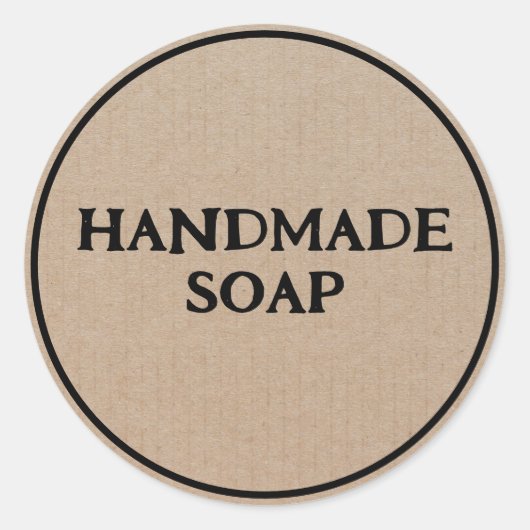 Handgemaakte zeep Bruin Kraft Papier Sticker Label (Voorkant)