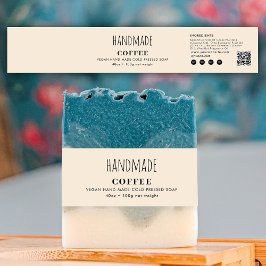 Handgemaakte zeep buikband beige productlabel wrap uitnodigingen wikkel