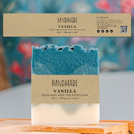 Handgemaakte zeep buikband kraft productlabel wrap uitnodigingen wikkel