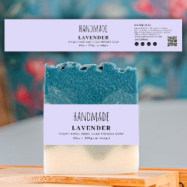 Handgemaakte zeep buikband paars productlabel wrap uitnodigingen wikkel