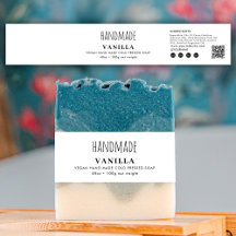 Handgemaakte zeep buikband wit productlabel wrap