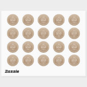 Handgemaakte zeep die  Floral Rustic Kraft maakt Ronde Sticker (Vel)