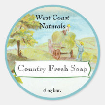 Handgemaakte zeep-etiket - landelijke scène