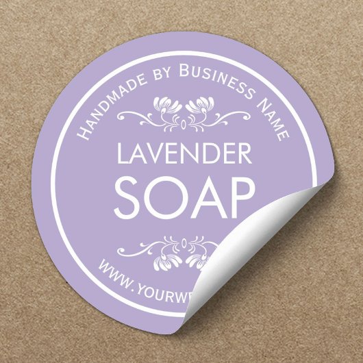 Handgemaakte zeep  Floral Lavender Ronde Sticker