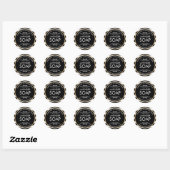 Handgemaakte zeep Gold Border Moderne Stripes Ronde Sticker (Vel)