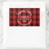 Handgemaakte zeep houthakker Plaid Rood Productlab Rechthoekige Sticker (Tas)