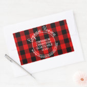 Handgemaakte zeep houthakker Plaid Rood Productlab Rechthoekige Sticker (Envelop)