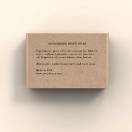 Handgemaakte Zeep Ingrediënten Kraft Label Voedselcontainer Etiket