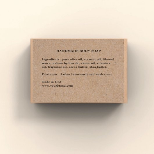 Handgemaakte Zeep Ingrediënten Kraft Label Voedselcontainer Etiket