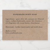 Handgemaakte Zeep Ingrediënten Kraft Label Voedselcontainer Etiket (Enkel label)