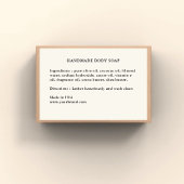 Handgemaakte zeep Ingrediënten Label Voedselcontainer Etiket