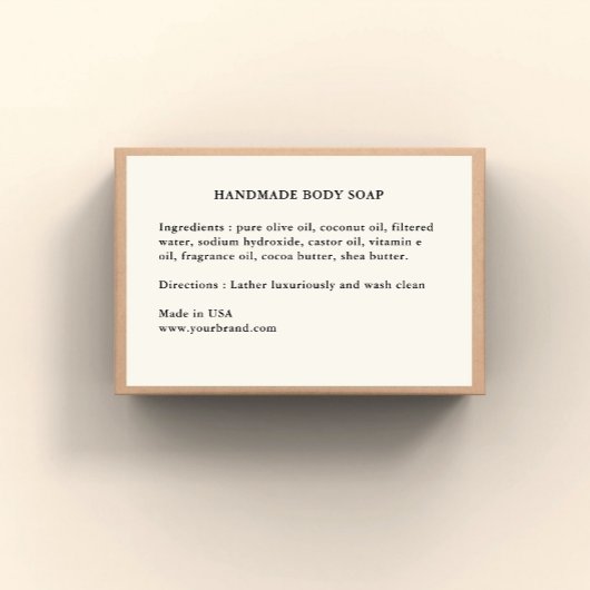Handgemaakte zeep Ingrediënten Label Voedselcontainer Etiket