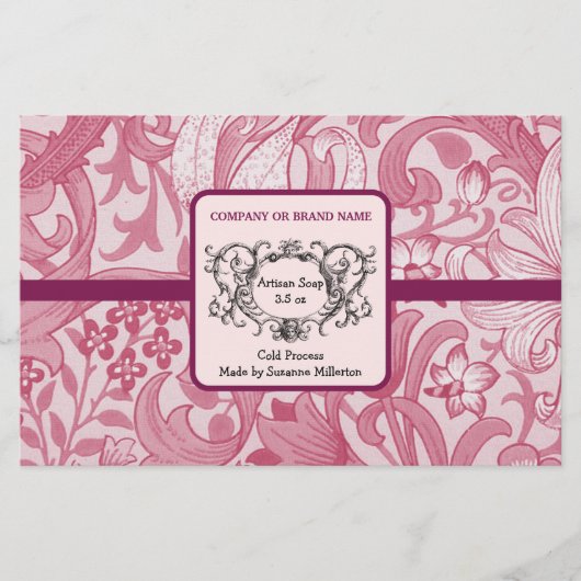 Handgemaakte zeep inpakpapier  ontwerpblad (Voorkant)