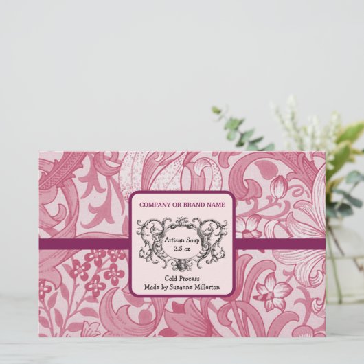 Handgemaakte zeep inpakpapier  ontwerpblad (Staand voorkant)