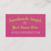 Handgemaakte zeep Jouw naam Paars toevoegen Visitekaartje (Voorkant)