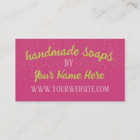 Handgemaakte zeep Jouw naam Paars toevoegen Visitekaartje (Voorkant)