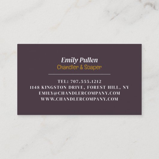 Handgemaakte zeep, kaars en zeep Maker Visitekaartje (Achterkant)