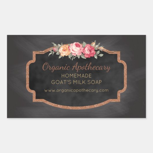 Handgemaakte zeep  krijtbord Productlabel Rechthoekige Sticker (Voorkant)