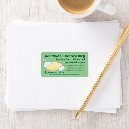  handgemaakte zeep label Sjabloon (Insitu)