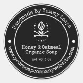 Handgemaakte zeep Label zwart-wit (Voorkant)